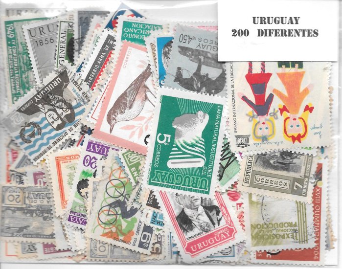 Paises - America - Uruguay - 300 sellos diferentes - Click en la imagen para cerrar