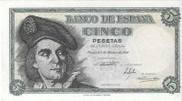 Billetes - EspaÃ±a - Estado EspaÃ±ol (1936 - 1975) - 5 ptas - 464 - SC - 1948 - Num.ref: 0269347 sin serie