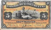 Billetes - America - Cuba - 48b - MBC- - 1896 - 5 Pesos - Plata - num ref:0579792