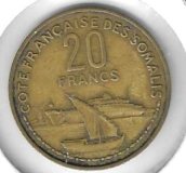 Monedas - Europa - Francia (somalia francesa) - 7 - 1952 - 20 francos - Costa Francesa des Somalis