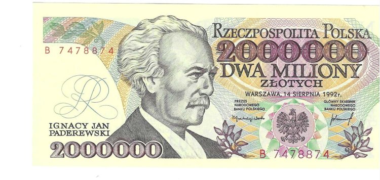 Billetes - Europa - Polonia - 158b - SC - 1992 - 2000000 zlotych - Num.ref: B7478874 - Click en la imagen para cerrar