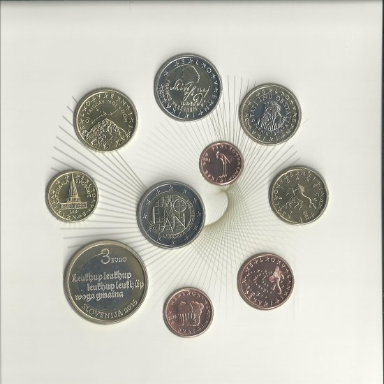 Monedas - Euros - Estuches oficiales - Eslovenia - Año 2015 - Click en la imagen para cerrar