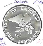Monedas - Europa - Andorra - - 1991 - 25 diner - plata