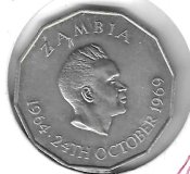 Monedas - Africa - Zambia - 14 - 1969 - 50 ngwee