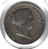 Monedas - EspaÃ±a - Isabel II (1833 - 1868) - 123 - 1859 - 25 ct Real - Segovia