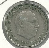 Monedas - España - Estado Español (18-VII-1936 / 20 - 005 pesetas - 307 - Año 1957*58