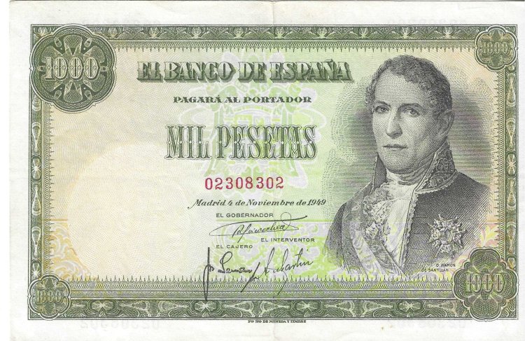 Billetes - EspaÃ±a - Juan Carlos I (1975 - 2014) - 1000 ptas - 514 - MBC - 1949 - Num.ref: 02308302 - sin serie - Click en la imagen para cerrar