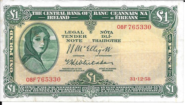 Billetes - Europa - Irlanda - 57 - mbc - 1945 - Pounds - num. ref: 008F765330 - Click en la imagen para cerrar