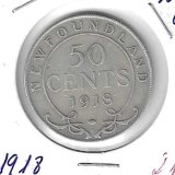 Monedas - America - Canada - 12 - 1918 - 50 ct - plata - New Founland