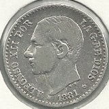 Monedas - España - Alfonso XII (29-XII-1874 / 28-XI) - 38 - Año 1881*8*1 - 50ct