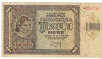 Billetes - Europa - Croacia - 4 - MBC - 1941 - 1000 kuna - Num.ref: M0931020