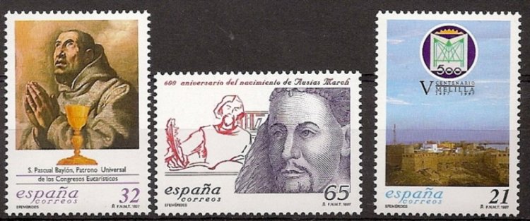 Sellos - Países - España - 2º Cent. (Series Completas) - Juan Carlos I - 1997 - 3505/07 - ** - Click en la imagen para cerrar