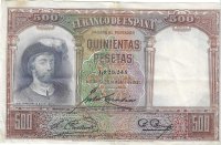 Billetes - EspaÃ±a - Alfonso XIII (1886 - 1931) - 363 - MBC - 1927 - 500 ptas - Num.ref: 1825997