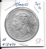 Monedas - EspaÃ±a - Alfonso XII (29-XII-1874/28-XI) - 131 - 1879*18*79 - 5 pesetas - plata