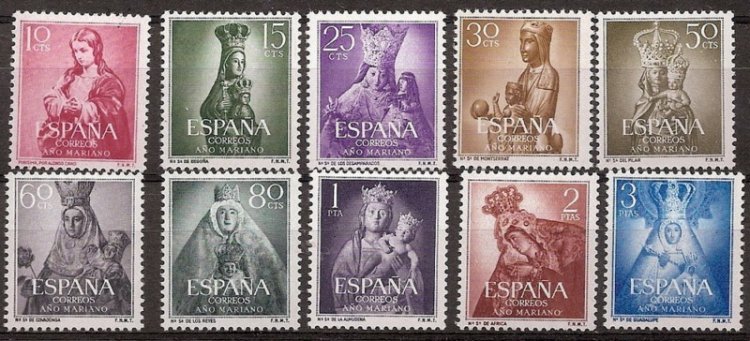 Sellos - Países - España - 2º Cent. (Series Completas) - Estado Español - 1954 - 1132/1141 - ** - Click en la imagen para cerrar
