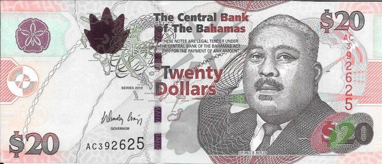 Billetes - America - Bahamas - 74a - sc - 2010 - 20 dolares - num.ref: AC392625 - Click en la imagen para cerrar