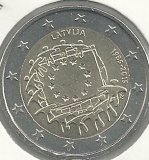 Monedas - Euros - 2€ - Letonia - Año 2015 - Bandera