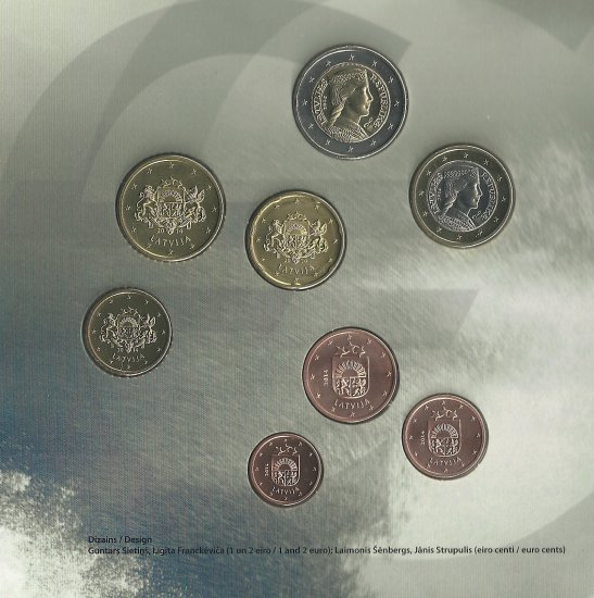 Monedas - Euros - Estuches oficiales - Letonia - SC - Año 2014 - Click en la imagen para cerrar