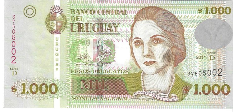 Billetes - America - Uruguay - 91 - EBC - 2011 - 1000 pesos - Num.ref: 37505002 - Click en la imagen para cerrar