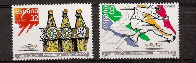 Sellos - Países - España - 2º Cent. (Series Completas) - Juan Carlos I - 1987 - 2908/09 - ** - Click en la imagen para cerrar