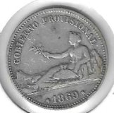 Monedas - EspaÃ±a - Gobierno Provisional - 56 - 1869 - 1 peseta - plata