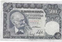 Billetes - EspaÃ±a - Estado EspaÃ±ol (1936 - 1975) - 500 ptas - 503 - MBC- - 1951 - Num.ref: 2119667