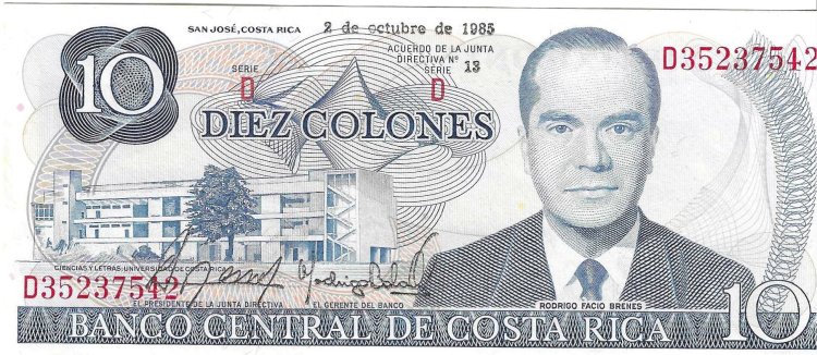 Billetes - America - Costa Rica - 237 - EBC - 1985 - 10 colones - Num.ref: D35237542 - Click en la imagen para cerrar