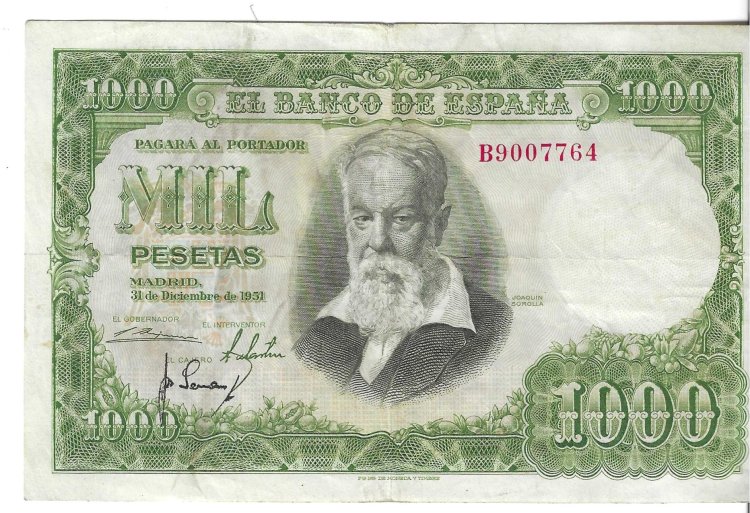 Billetes - EspaÃ±a - Estado EspaÃ±ol (1936 - 1975) - 500 ptas - 516 - MBC+ - 1951 - Num.ref: B9007764 - Click en la imagen para cerrar