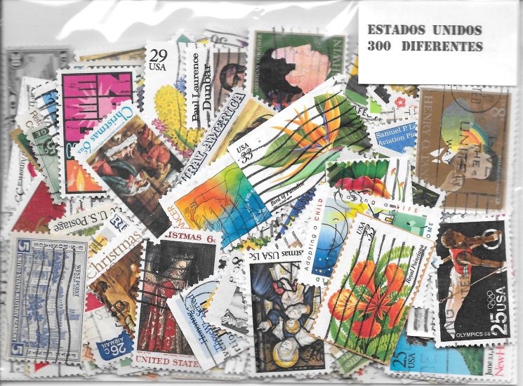 Paises - America - Estados Unidos - 300 sellos diferentes - Click en la imagen para cerrar