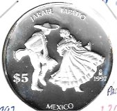 Monedas - America - Mexico - 629 - 1997 - 5 pesos - plata