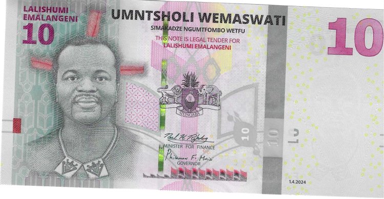 Billetes - Africa - Swazilandia - A44 - SC - 2024 - 10 emalangeni - Num.ref: EA0022309 - Click en la imagen para cerrar