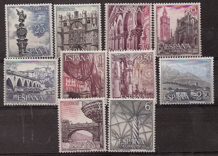 Sellos - Países - España - 2º Cent. (Series Completas) - Estado Español - 1965 - 1643/52 - ** - Click en la imagen para cerrar