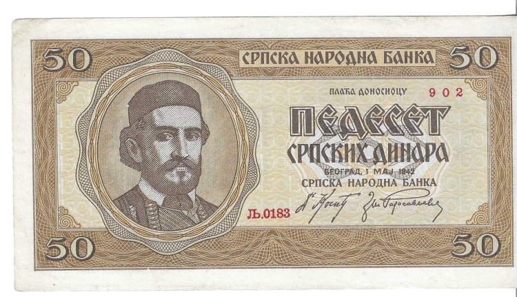Billetes - Europa - Serbia - 29 - MBC - 1942 - 50 dinar - Num.ref: 0183 - Click en la imagen para cerrar