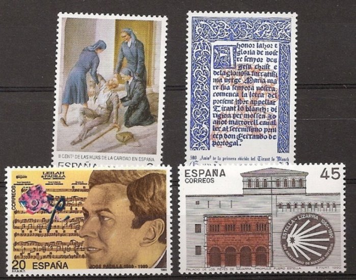 Sellos - Países - España - 2º Cent. (Series Completas) - Juan Carlos I - 1990 - 3069/72 - ** - Click en la imagen para cerrar