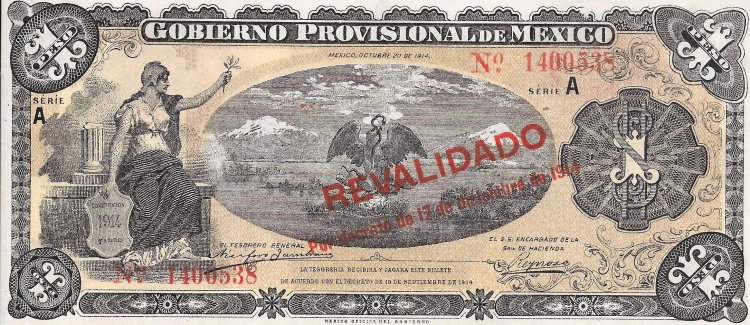 Billetes - America - Mexico - 701b - sc - 1914 - peso - Num.ref: 1400538 - Click en la imagen para cerrar