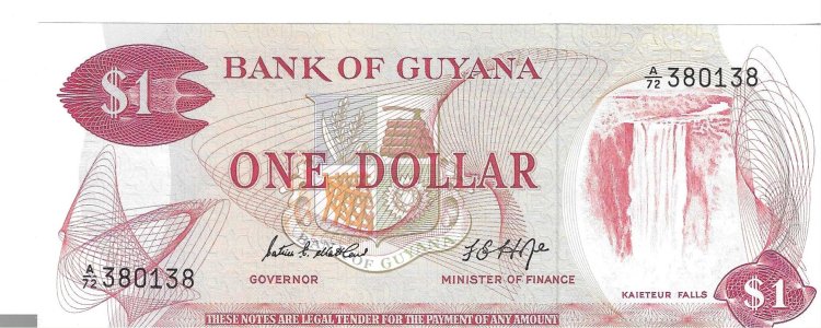 Billetes - America - Guayana - 21B - SC - 1966 - dolares - Num.ref: 380138 - Click en la imagen para cerrar