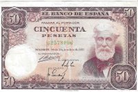 Billetes - EspaÃ±a - Estado EspaÃ±ol (1936 - 1975) - 50 ptas - 483 - MBC- - 1951 - Num.ref: C2578006
