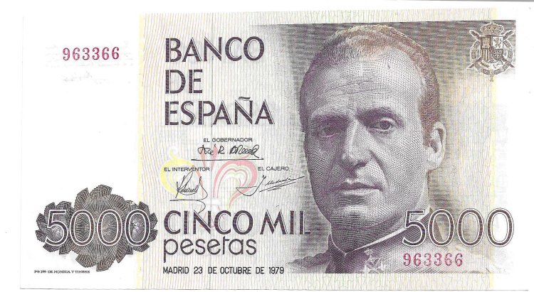 Billetes - EspaÃ±a - Juan Carlos I (1975 - 2014) - 5000 ptas - 527 - SC - 1979 - Num.ref: 963366 sin serie - Click en la imagen para cerrar