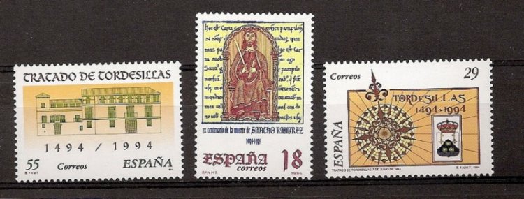 Sellos - Países - España - 2º Cent. (Series Completas) - Juan Carlos I - 1994 - 3309/11 - ** - Click en la imagen para cerrar