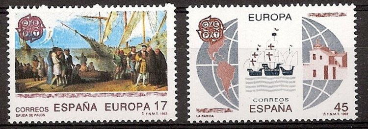 Sellos - Países - España - 2º Cent. (Series Completas) - Juan Carlos I - 1992 - 3196/97 - ** - Click en la imagen para cerrar