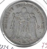 Monedas - Europa - Francia - 820.1 - 1975A - 5 francos - plata