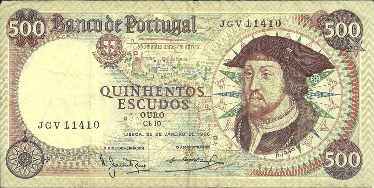 Billetes - Europa - Portugal - 170a - MBC - Año 1966 - 500 Escudos - ref: JGV11410 - Click en la imagen para cerrar