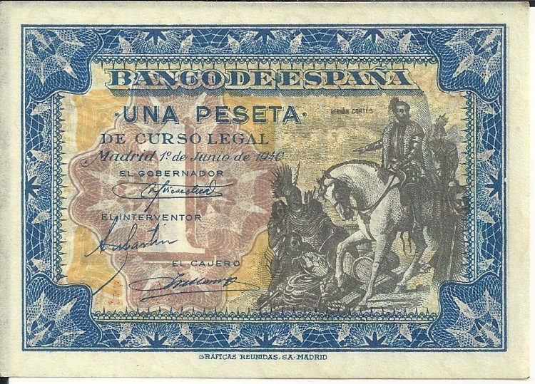 Billetes - España - Estado Español (1936 - 1975) - 1 ptas - 435 - sc - 1/6/1940 - ref.D2051070 - Click en la imagen para cerrar