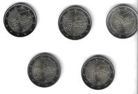 Monedas - Euros - 2€ - Alemania - SC - 2025 - 35 Aniversario Reunificacion - Conjunto 5 monedas
