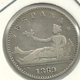 Monedas - España - Gobierno Provisional ( 29-IX-186 - 034 - Año 1869*6*9