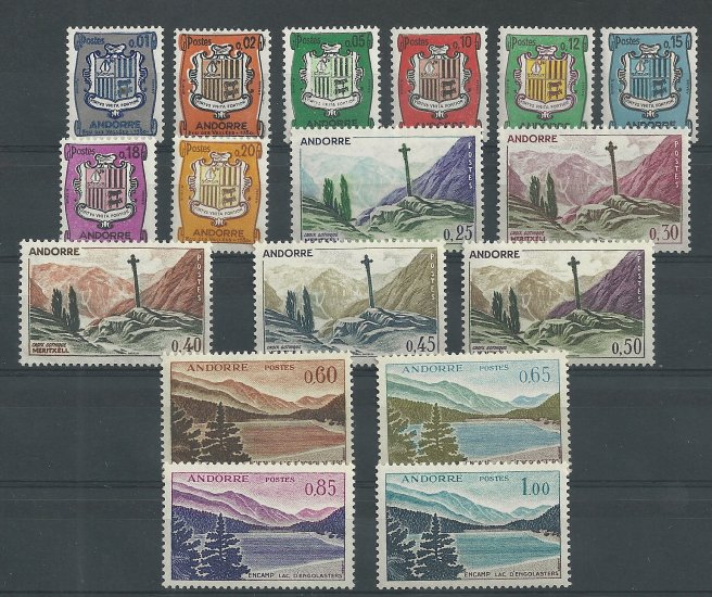 Andorra - Correo Francés - Series completas - ** - 1961/71 - 164/180 - Nuevos - Click en la imagen para cerrar