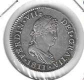 Monedas - EspaÃ±a - Fernando VII (1808 - 1833) - 726 - 1811 - 2 reales - plata - Cadiz