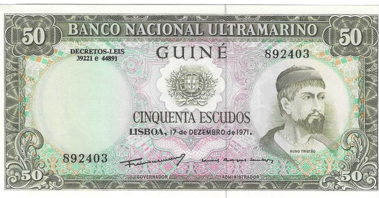 Billetes - Africa - Guinea Portuguesa - 44 - SC - 1971 - 50 escudos - Num.ref: 892403 - Click en la imagen para cerrar