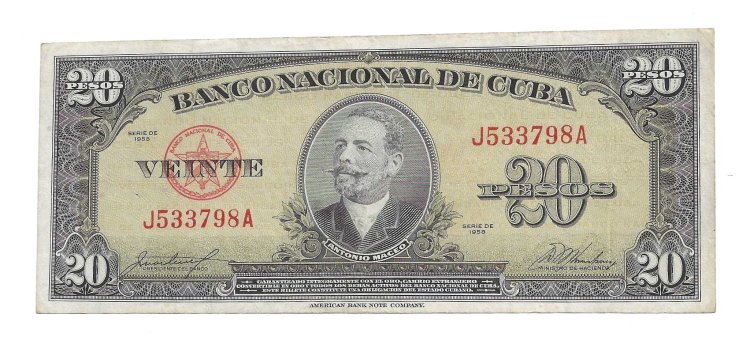 Billetes - America - Cuba - 80b - mbc - 1958 - 20 pesos - Num.ref: J533798A - Click en la imagen para cerrar
