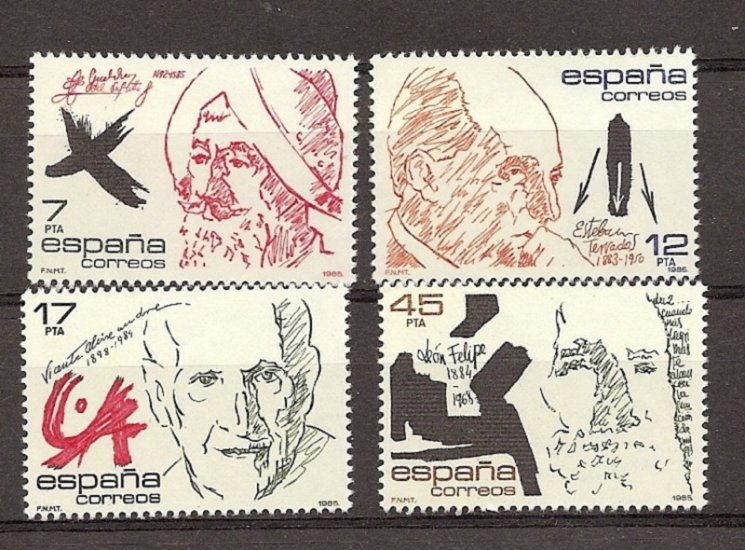 Sellos - Países - España - 2º Cent. (Series Completas) - Juan Carlos I - 1985 - 2806/09 - ** - Click en la imagen para cerrar